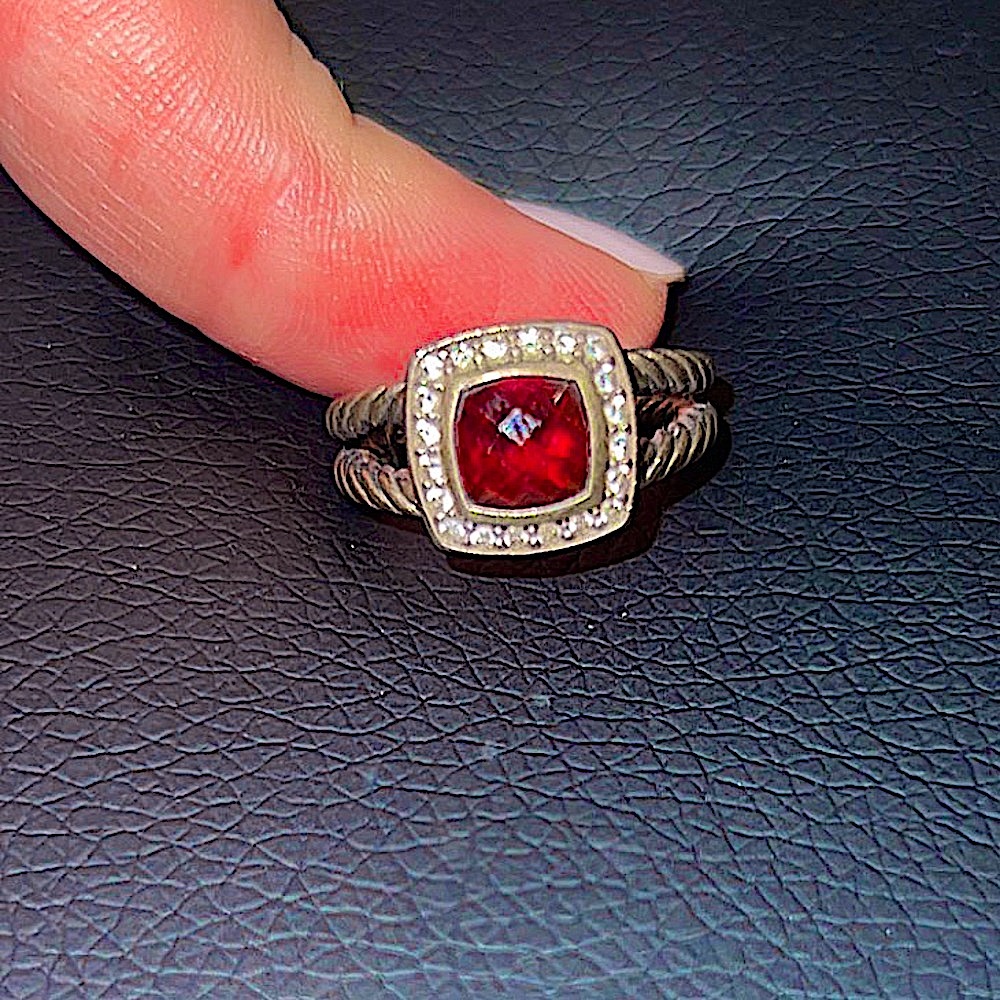 David Yurman Petite Albion Ring In Ruby
